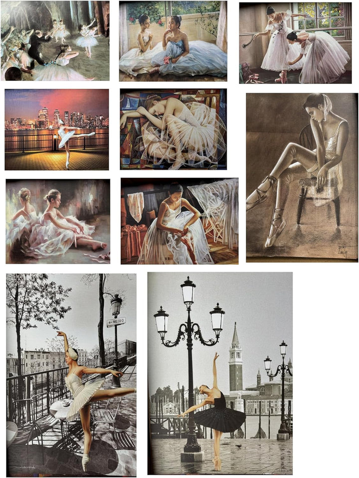 Lnxp BALLERINA BALLETT TÄNZER BILD FOTO 90X70 CM BILDERRAHMEN BILD BILDER MIT RAHMEN BAROCK Künstler
