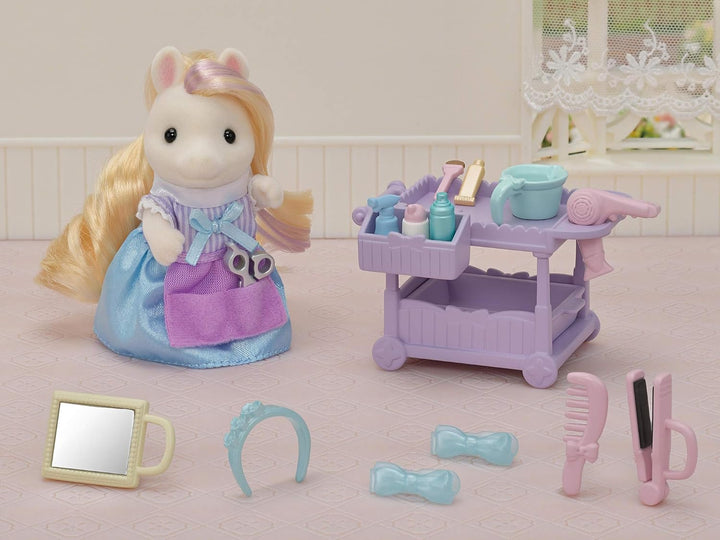 Sylvanian Families 5644 Pony Friseur Spielset mit Figur - Puppenhaus Spielset Modern, Modern