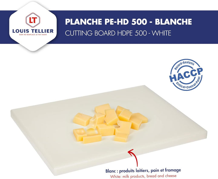 LOUIS TELLIER | Schneidbrett PEHD 500 | 50 x 30 x 2 cm | Professionelle Qualität | HACCP-konform | W