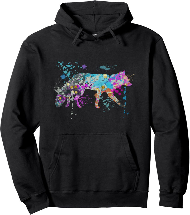Fox Bunte Aquarell-Silhouette Füchse Pullover Hoodie