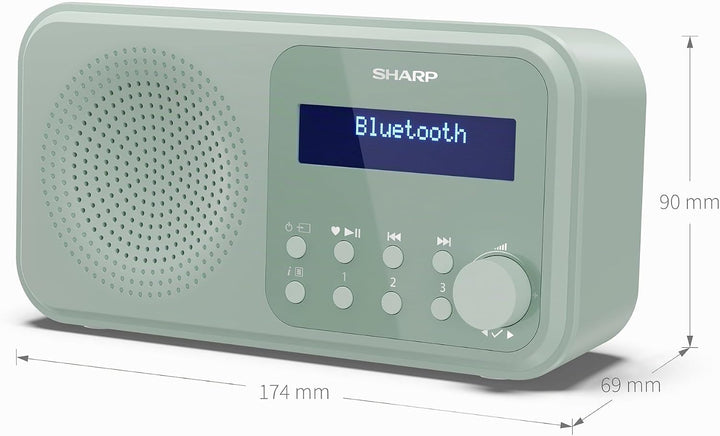 SHARP DR-P420 Portables Digitalradio (DAB/DAB+/FM mit RDS, USB, Bluetooth 5.3, 3,5mm Klinke Wecker-F
