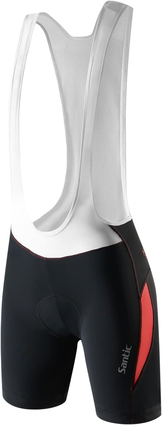 Santic Fahrradhose Damen Lang mit Träger Fahrrad Trägerhose Gepolstert Radhose Lang mit Träger mit T