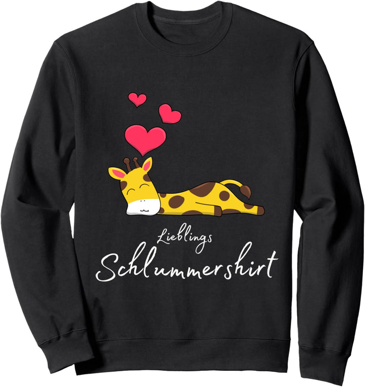 Lieblings Schlafshirt Giraffe mit Herz Schlafanzug bunt Sweatshirt