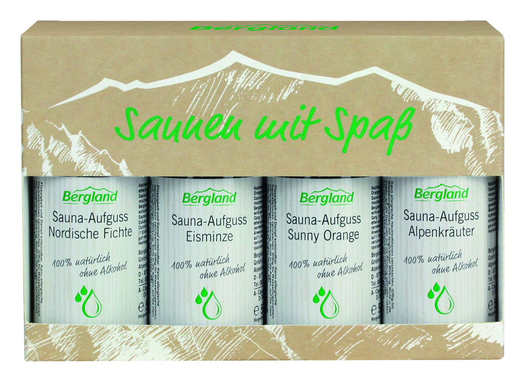 Bergland SAUNEN MIT SPASS Sauna-Aufguss-Set, 4 x 50 ml