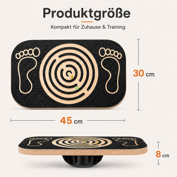 Balance Board Holz mit Labyrinth | Balancierbrett für Kinder, Gleichgewichtstrainer für Fitness, The
