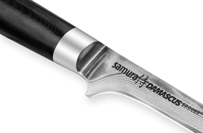 Samura DAMASCUS Ausbeinmesser 6.5"/165 mm. 67 Lagen. Griffmaterial: G-10 + Innovative Verpackung mit