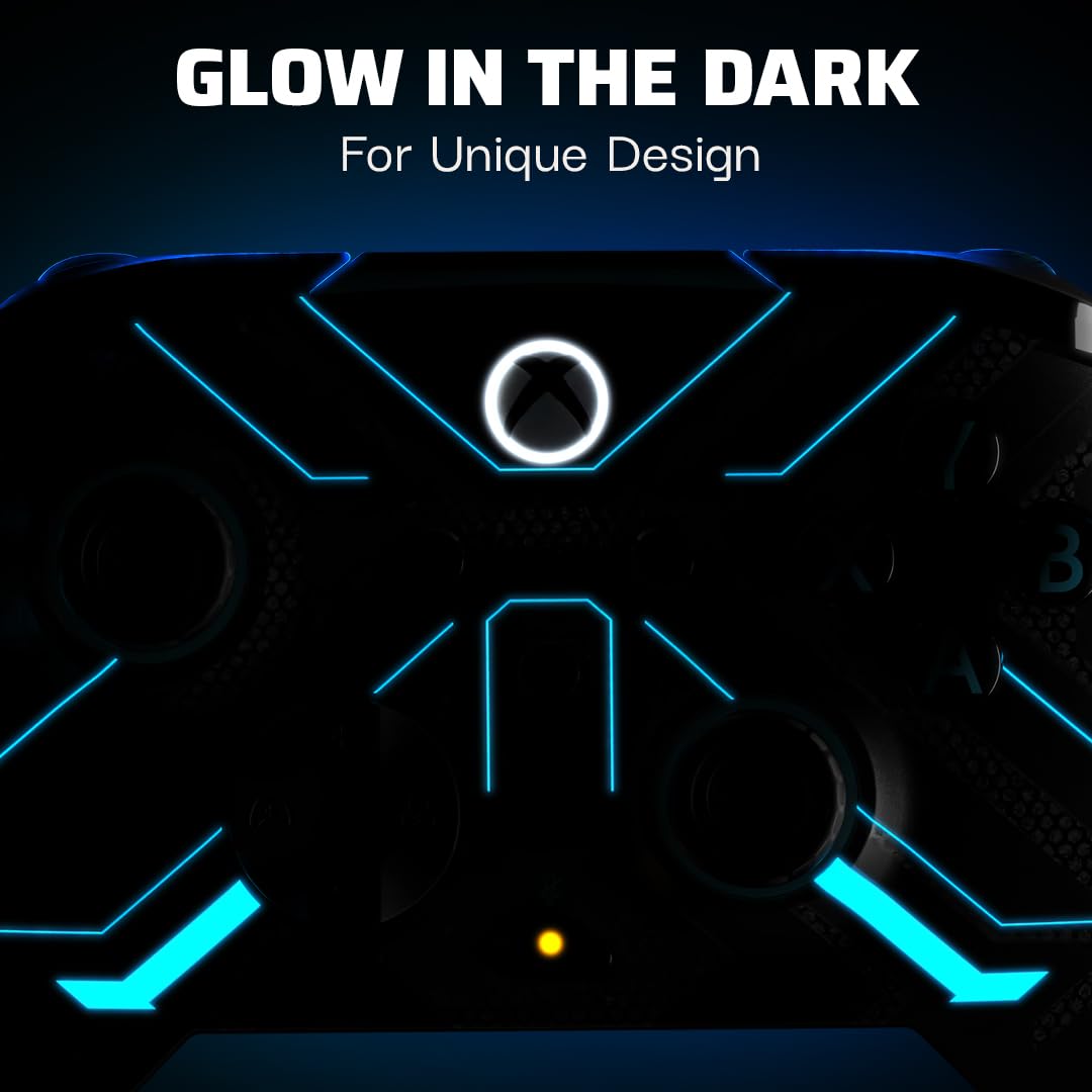 PDP Xbox REMATCH GLOW Wired controller TITAN STEEL Schwarz Blau, Schwarz Blau
