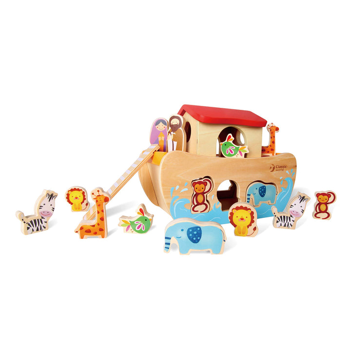 Steckspiel Arche Noah Holz Steckspielzeug Steckpuzzle Lernspielzeug Motorik Kind