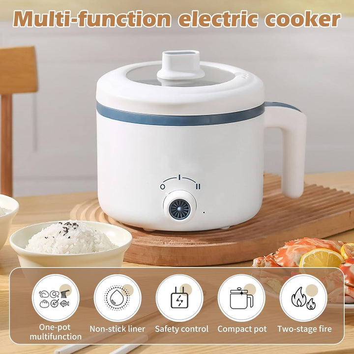 Elektrische Hot Pot, 1.7 L Tragbare Mini Antihaft Multikocher, 220V Elektrischer Kochtopf mit Duale