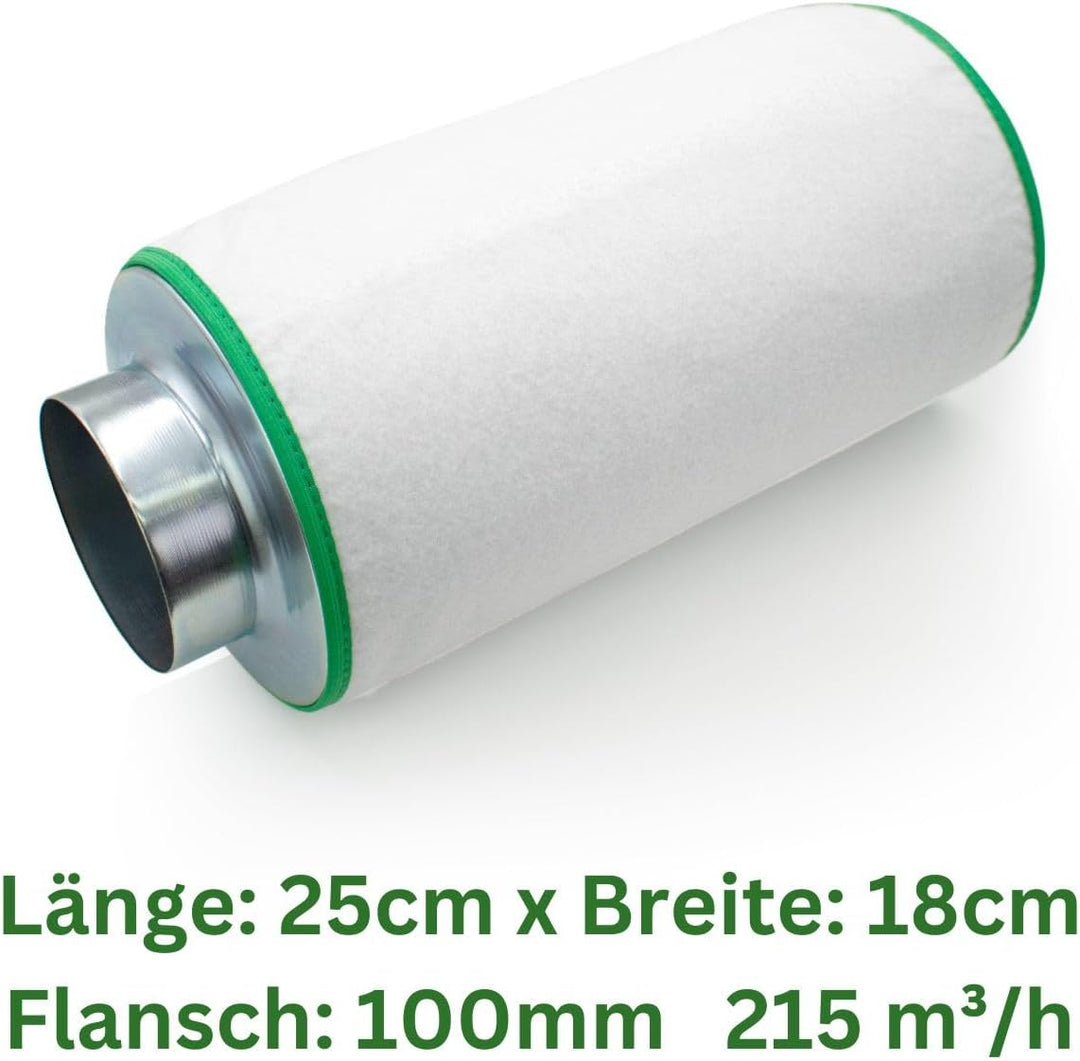 LABT Luft-Filter Flanschgrösse 100mm | für 215m³/h Luftumsatz, Luftreiniger, Aktivkohle-, Geruchsfil