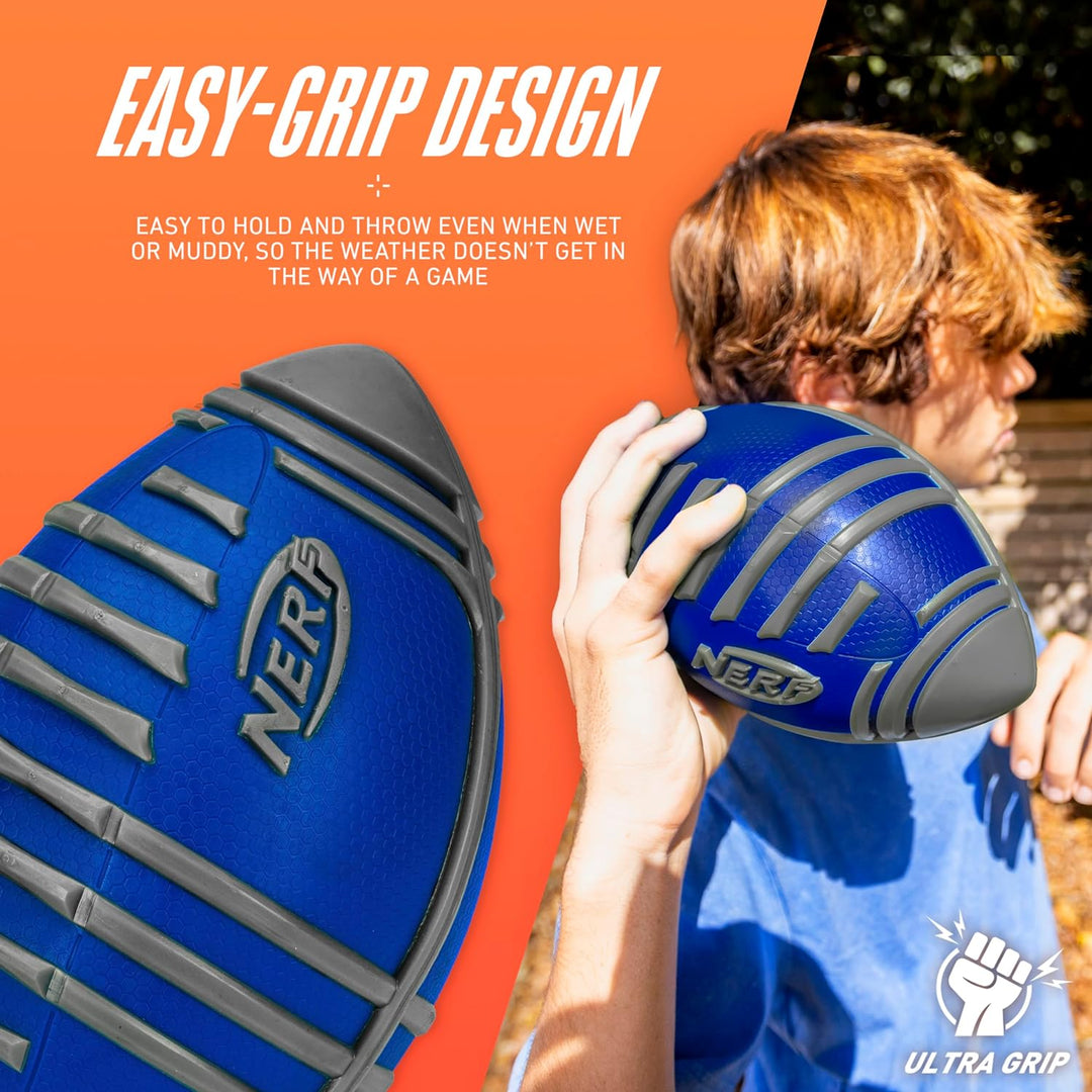 NERF Weather Blitz Foam Football for All-Weather Play -- Easy-to-Hold Grips – Great for Indoor and O