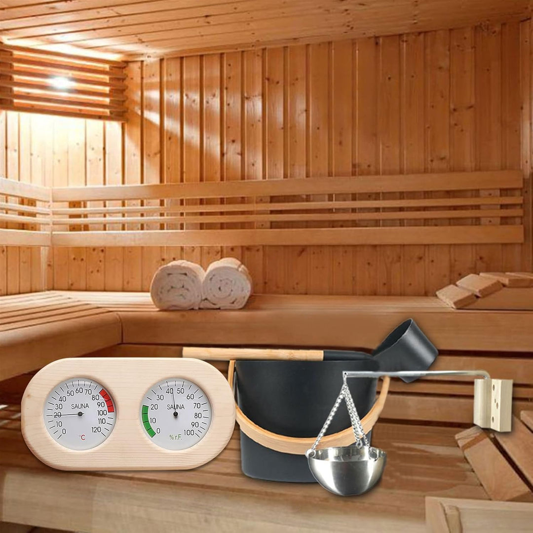 Yiida Sauna Zubehör Set 5 Teilig, 7L Saunakübel, Saunazubehör Saunakübel Set, Mit Kelle, Saunaset Kü