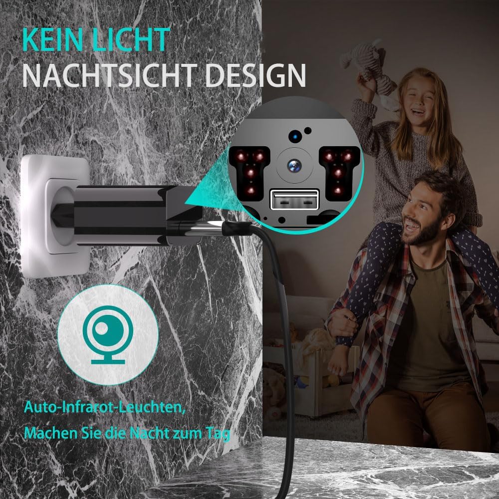 64GB Mini Kameras 1080P Tragbare Kleine Videokamera USB Mini Überwachungskamera mit Infrarot Nachtsi