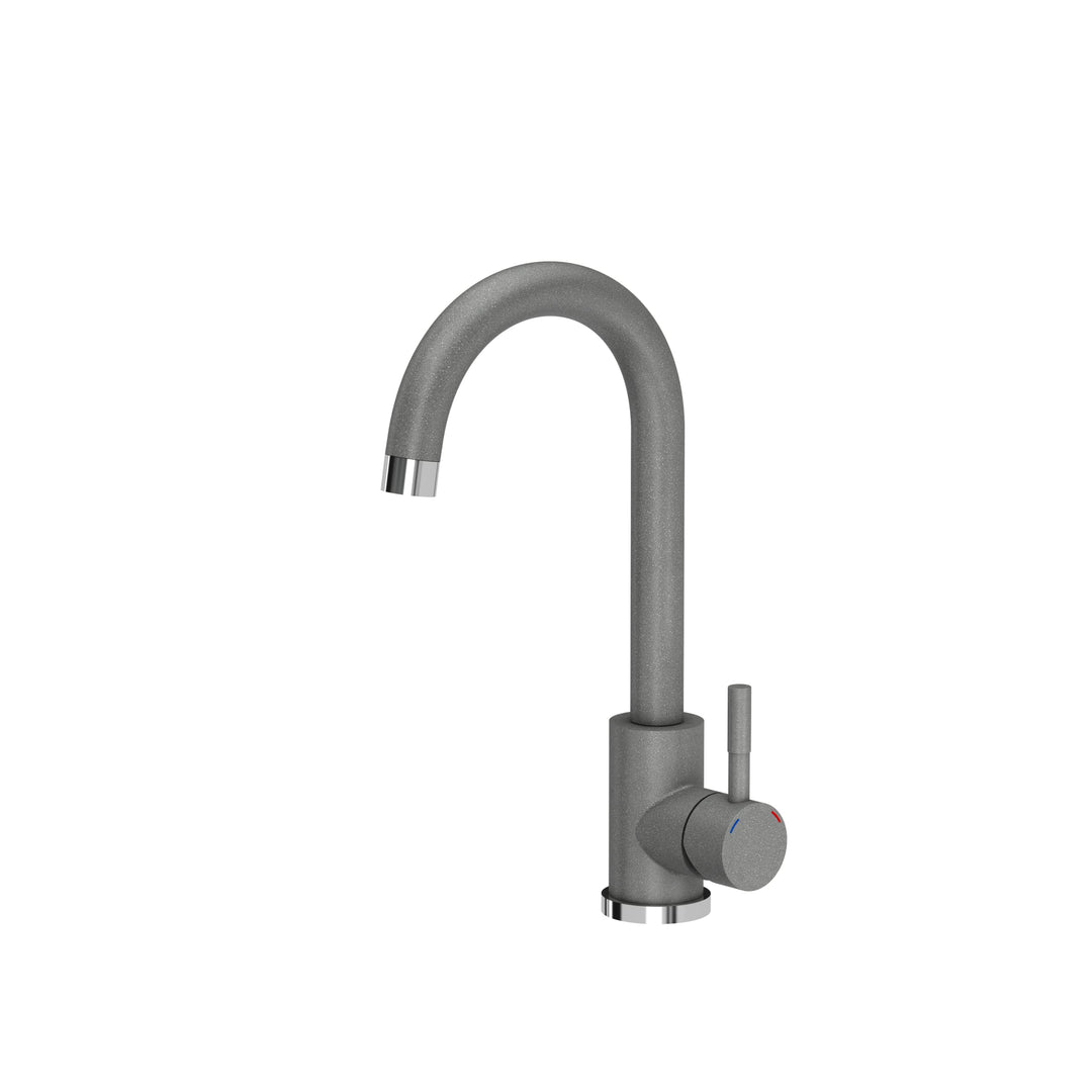 VBChome GRAU Spültischarmatur Edelstahl 360°drehbar U- Form Küche Wasserhahn Küchenarmatur Einhebel