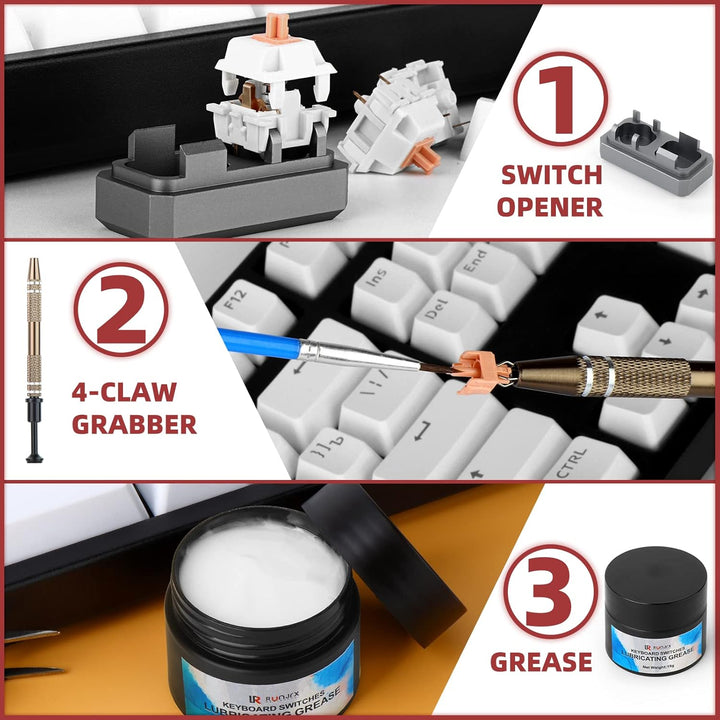RUNJRX 36 Schalter Acryl-Schmiermittelstation, Tastaturschalter-Schmiermittel 0,53 oz/15 g, Schalter