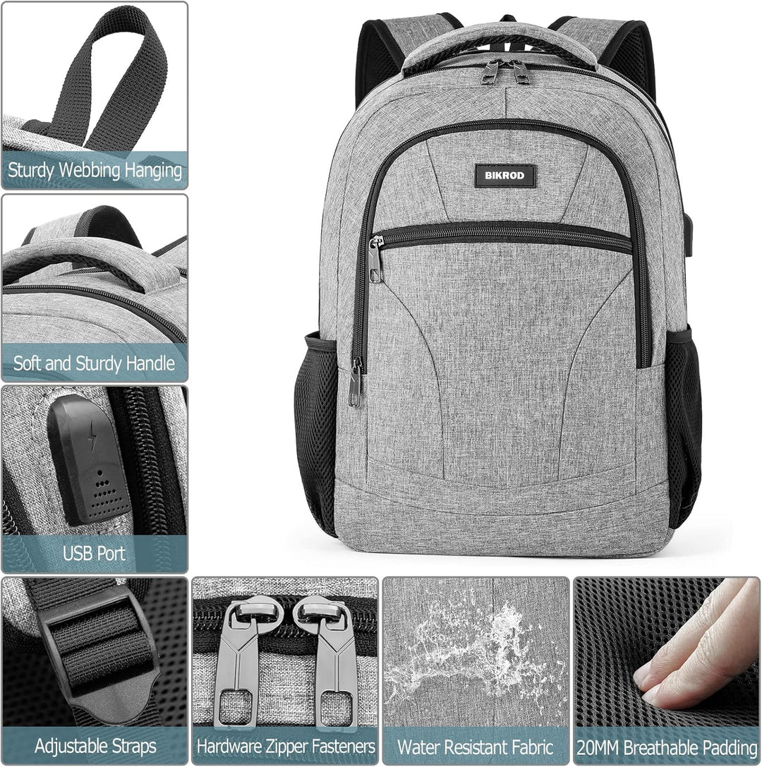 BIKROD Rucksack Herren und Damen, Schulrucksack Jungen Mädchen Teenager, 15.6 Zoll Laptop Arbeit Day
