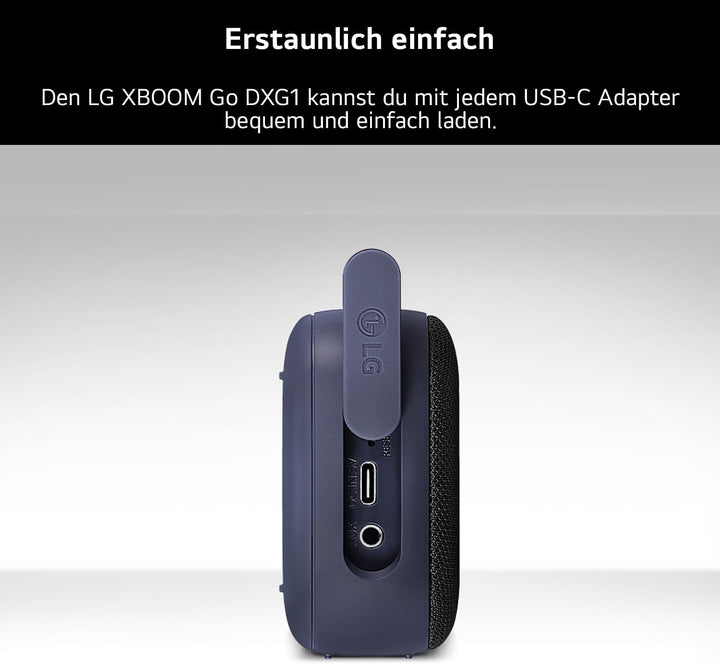 LG Bluetooth Lautsprecher, Freisprechfunktion an Telefonkonferenzen, 5h Akku, IPX5 Wasserschutz, Kab