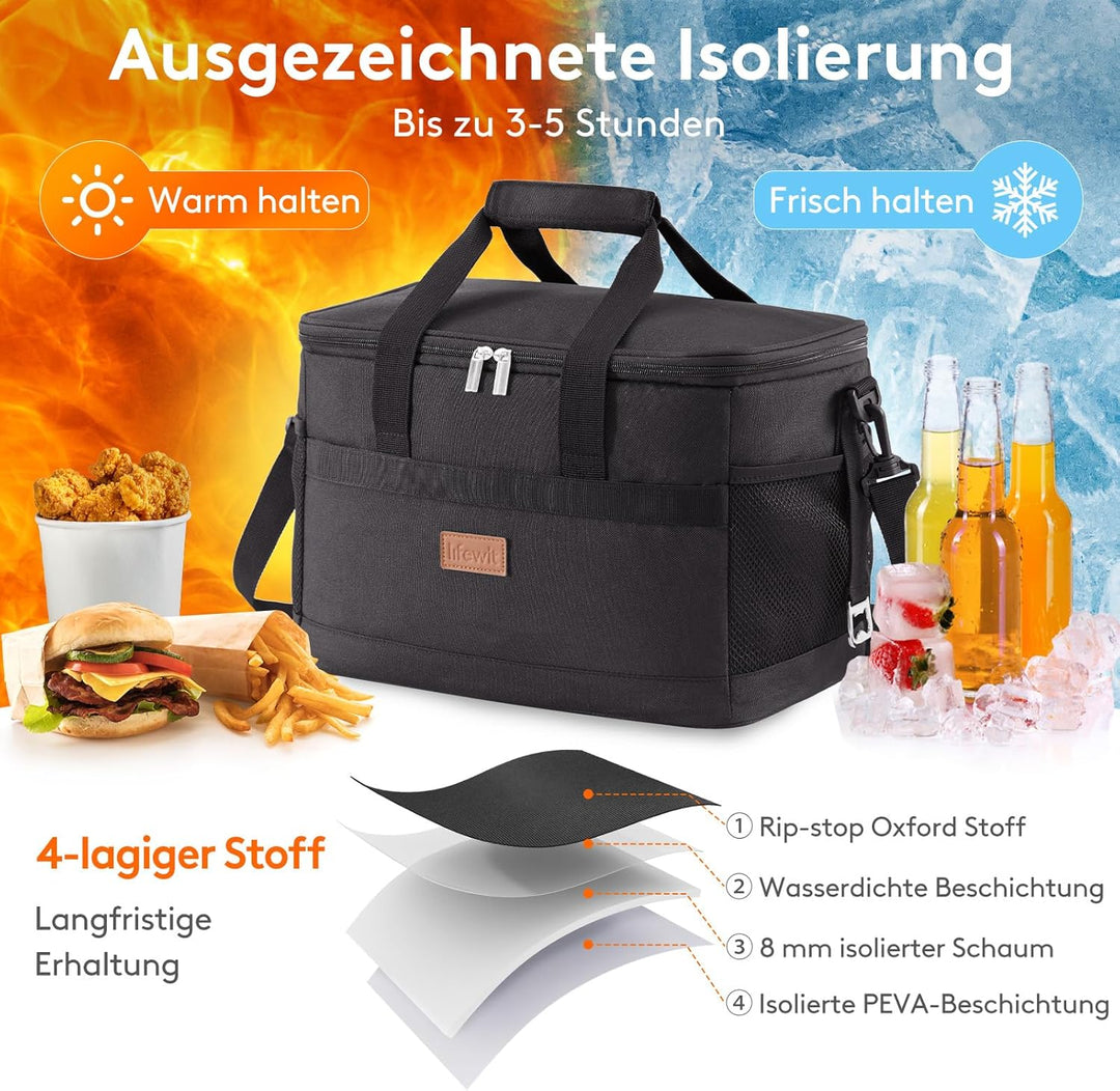 Lifewit Kühltasche Picknicktasche Lunchtasche Mittagessen Tasche Thermotasche Isoliertasche für Lebe