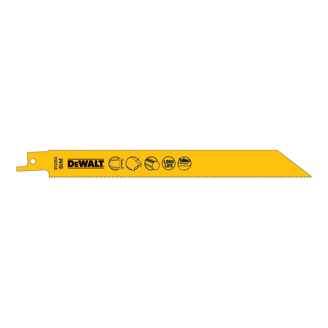 DeWalt BI-Metall Metallsäbelsägeblätter (Gesamtlänge: 203 mm, Zahnteilung: 1.8 mm, für schnelle Schn