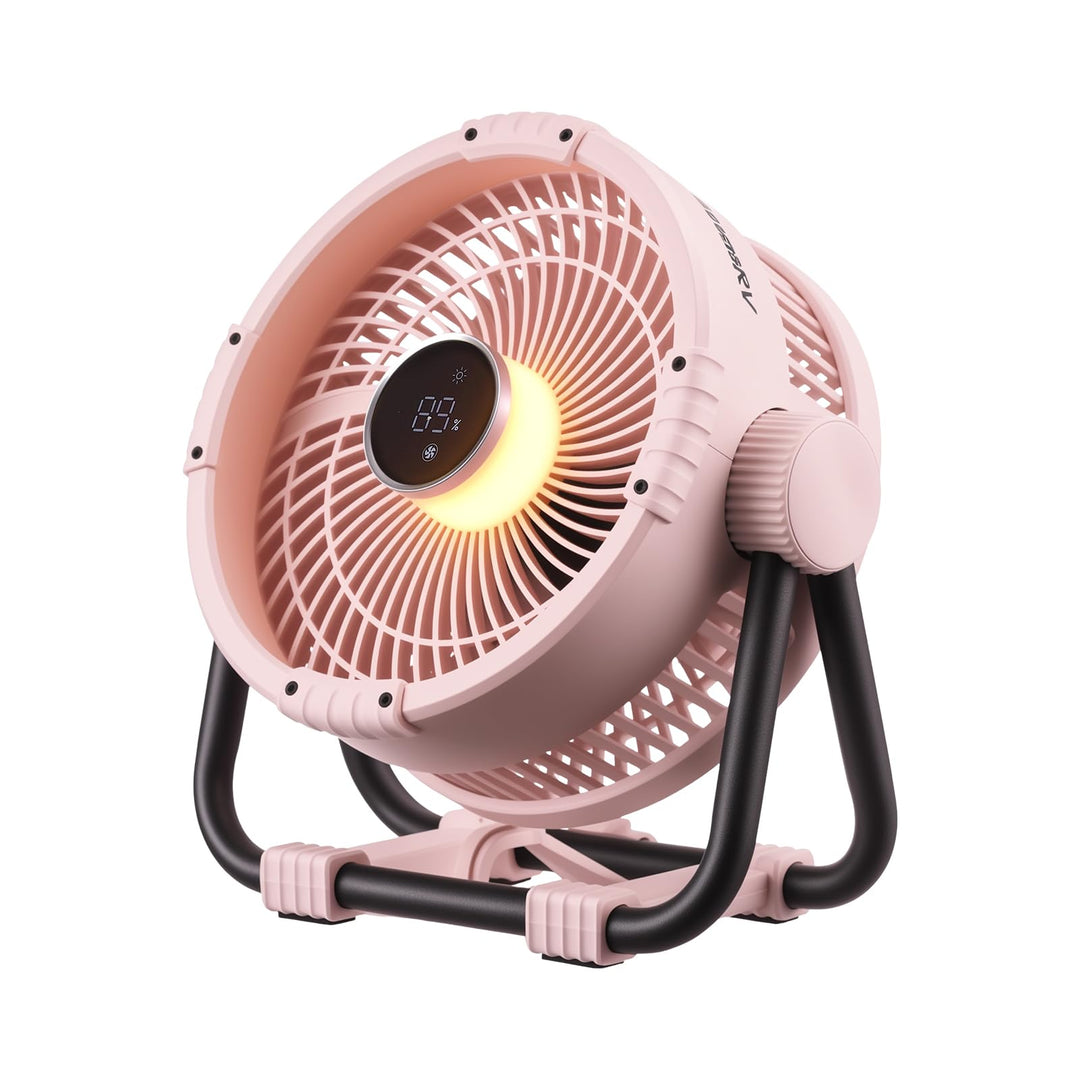 BougeRV F01 Camping Ventilator Akku 33,5 Std. Metallständer 5,4 m/s Rosa, Rosa