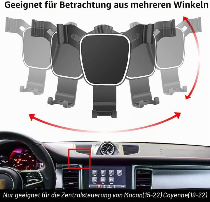 musttrue LUNQIN KFZ-Handyhalterung für 2015–2024 Porsche Macan und 2019–2023 Cayenne Autozubehör Nav