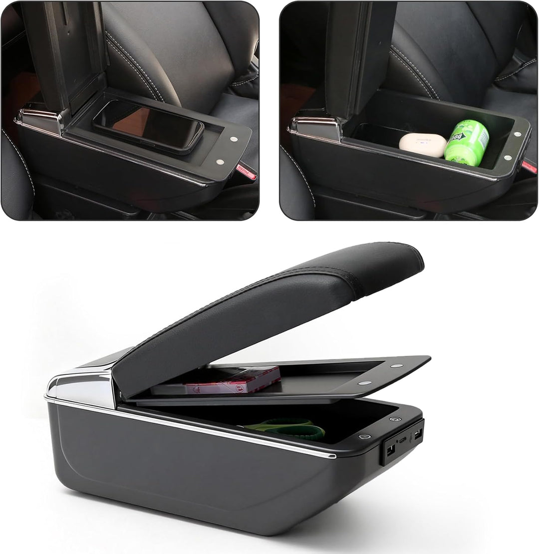 für Berlingo 2010-2020 Armlehne Mittelkonsole Aufbewahrungsbox Drehbar Mit Getränkehalter Doppelschi