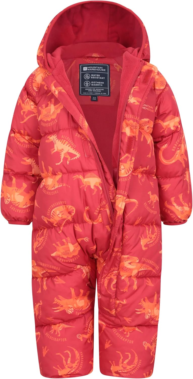 Mountain Warehouse Frosty Kinder Winter Anzug Gefüttert Schneeanzug 6-12 Monate Rot (Gedruckt), 6-12