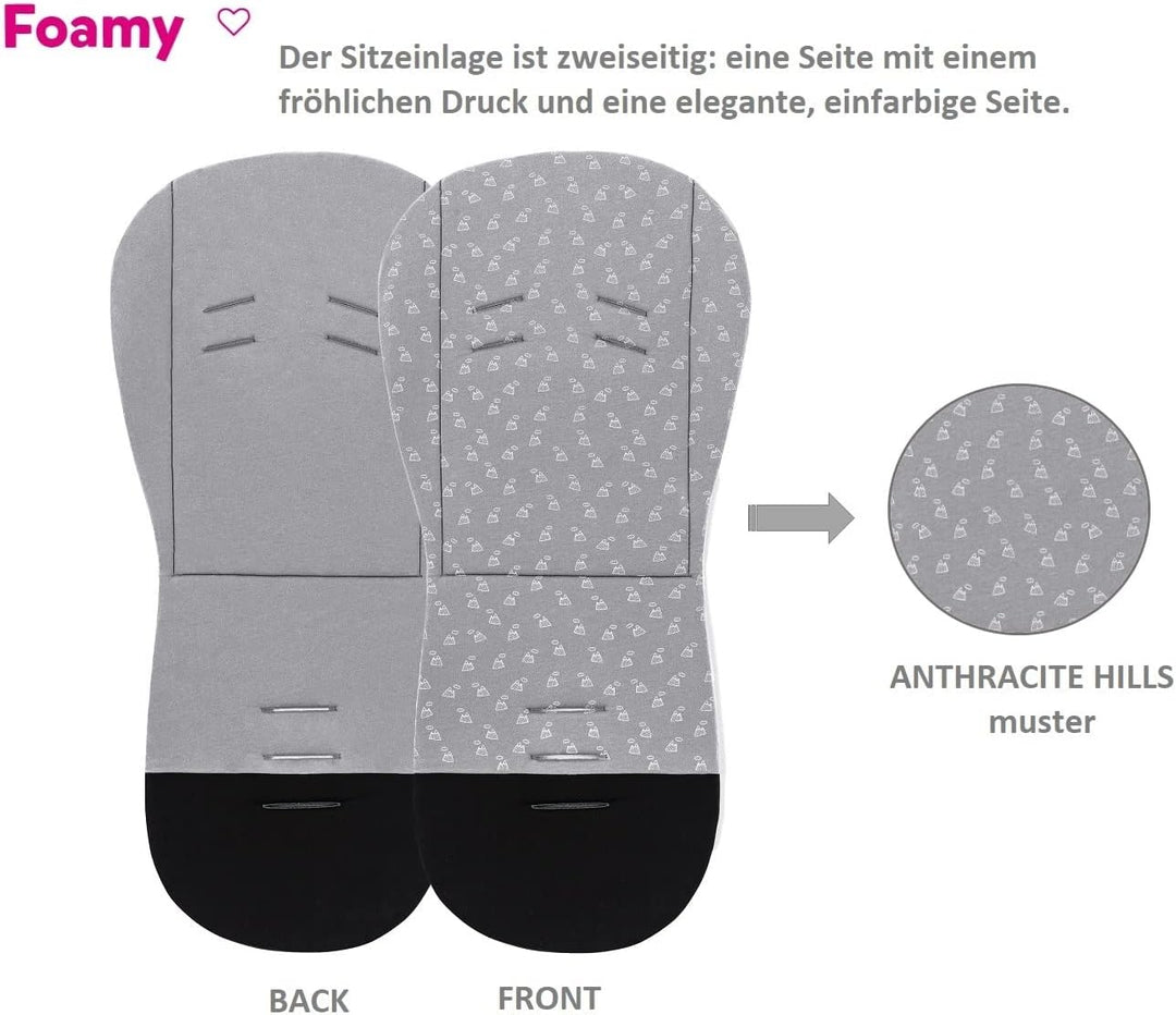 Petite&Mars Foamy memory foam liner * Sitzeinlage * Universal Sitzauflage für Kinderwagen, Buggy * A