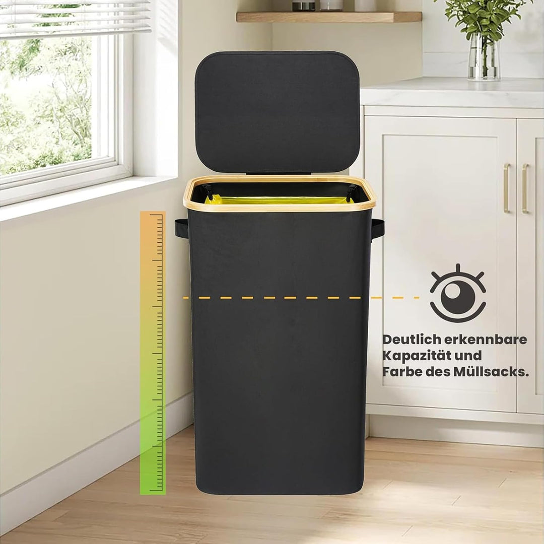 100L Gelber Sack Ständer mit Deckel, Visualisierung Mülleimer Gelber Sack, Stabiler Ständer Ggelber