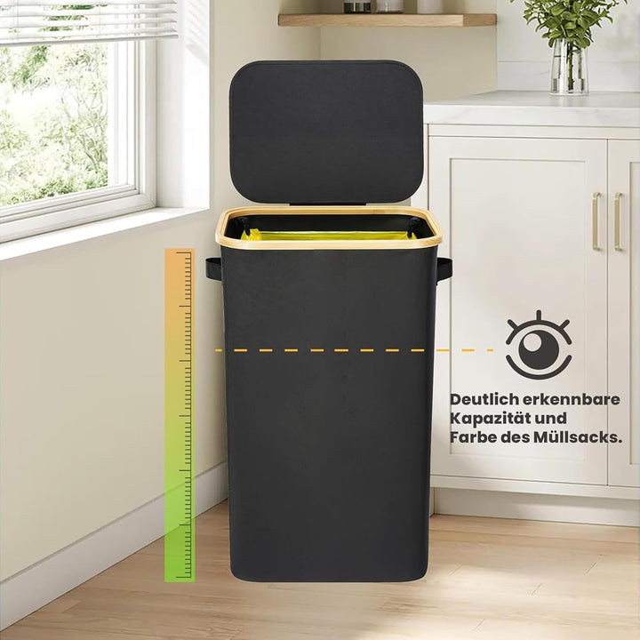 100L Gelber Sack Ständer mit Deckel, Visualisierung Mülleimer Gelber Sack, Stabiler Ständer Ggelber
