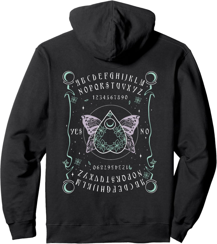 Trendy Hello Goodbye Butterfly Game Piece Front & Back Pullover Hoodie