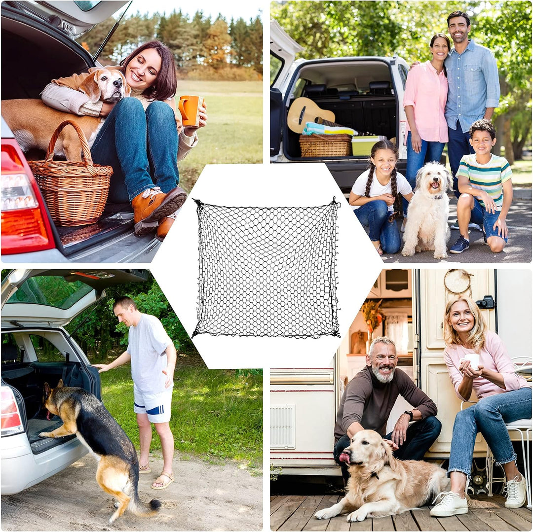 Hundeschutzgitter Auto 120x70cm, verstellbares Mesh-Sicherheitsnetz, robust, einfache Montage, verhi