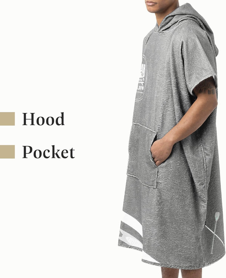 HOMELEVEL Badeponcho Unisex - Surf Poncho aus Baumwolle/Polyester - Handtuch für Erwachsene - Badema