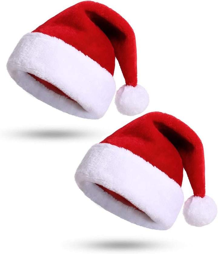 KONVINIT Weihnachtsmütze Nikolausmütze Erwachsene Plüsch Rand Weihnachtsfeier Rote Santa Mütze Nikol