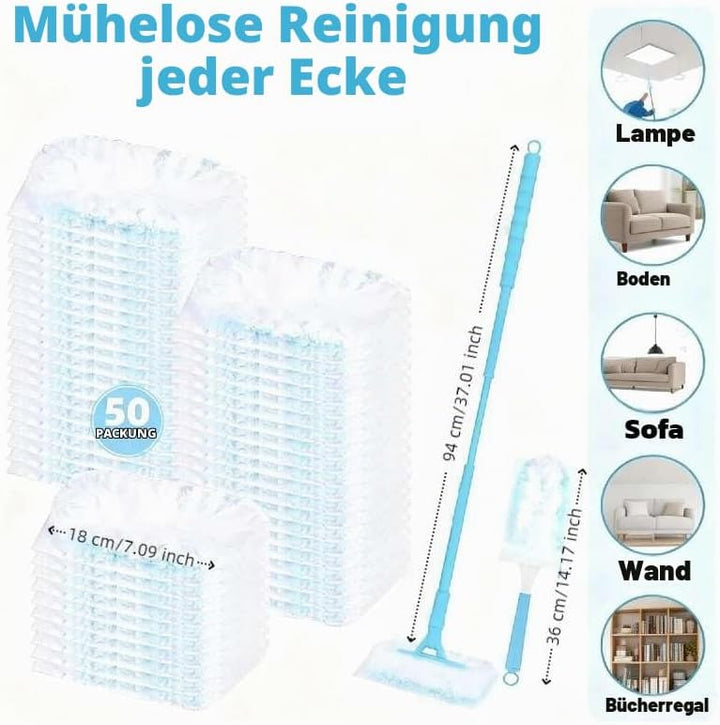 52 Stück Staubmagnet Kompatibel mit Swiffer Mikrofaser Staubmagnet Nachfüllpack, Einweg Staubwischer
