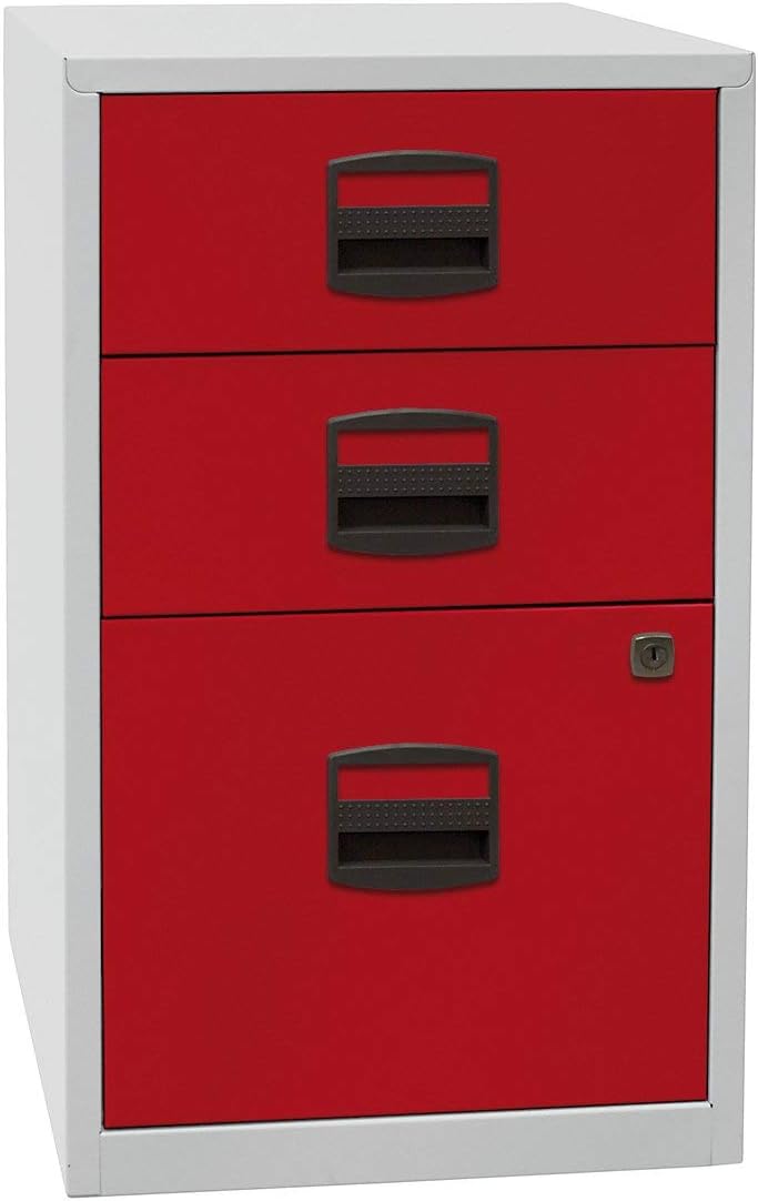 Bisley Home Beistellschrank PFA, 2 Universalschubladen, 1 HR-Schublade, Metall, 645 Lichtgrau, 40 x