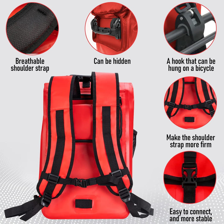 HITWAY 3in1 Fahrradtasche-29L-Geeignet als Umhängetasche - Gepäckträgertasche -Rucksäcke für Radspor