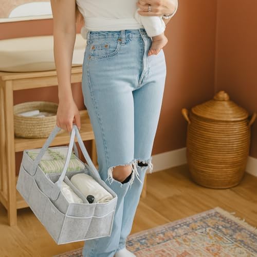 PUTSKA Baby Diaper Caddy Organizer Nursery Basket - A Baby basket gift registry for baby shower list