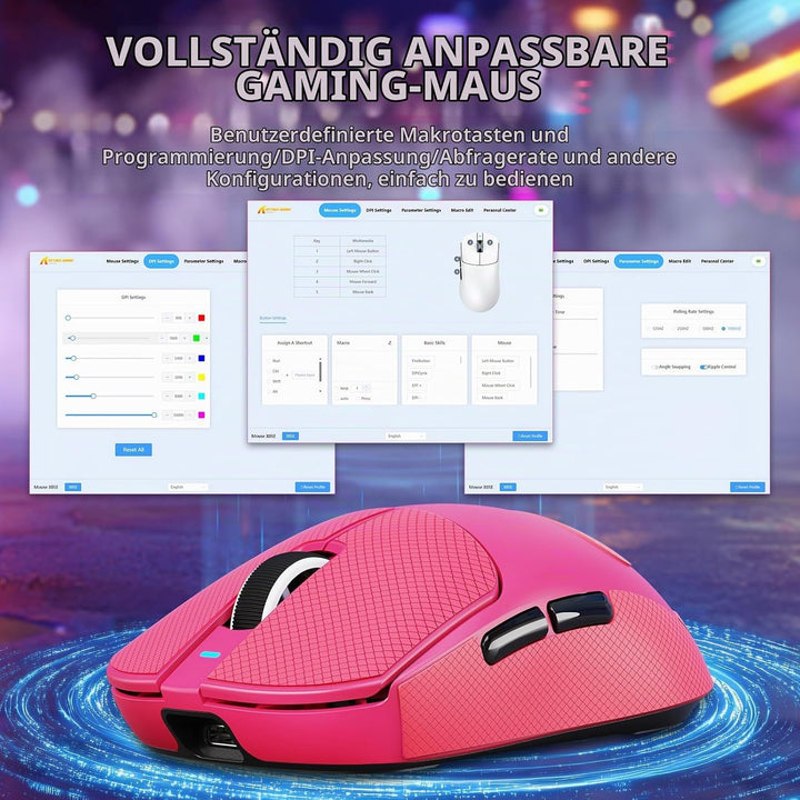 MAMBASNAKE X ATTACK SHARK X8SE 55g ultraleichte kabellose Gaming-Maus mit Band–25000 DPI,PAW3311 Sen