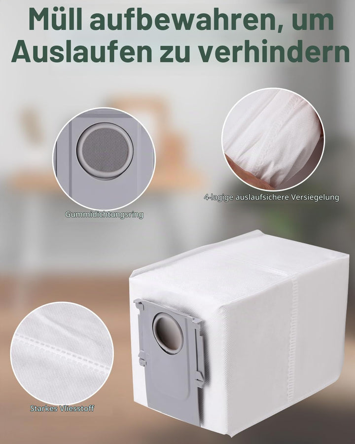 12 Stück Staubbeutel Zubehörset für Roborock Q Revo Roboter,Ersatzbeutel Zubehörset Staubsaugerbeute