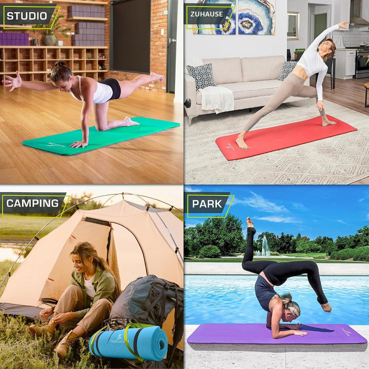 ProsourceFit Extra Thick Yoga and Pilates Mat 1/2" Aqua, 1/2" Aqua