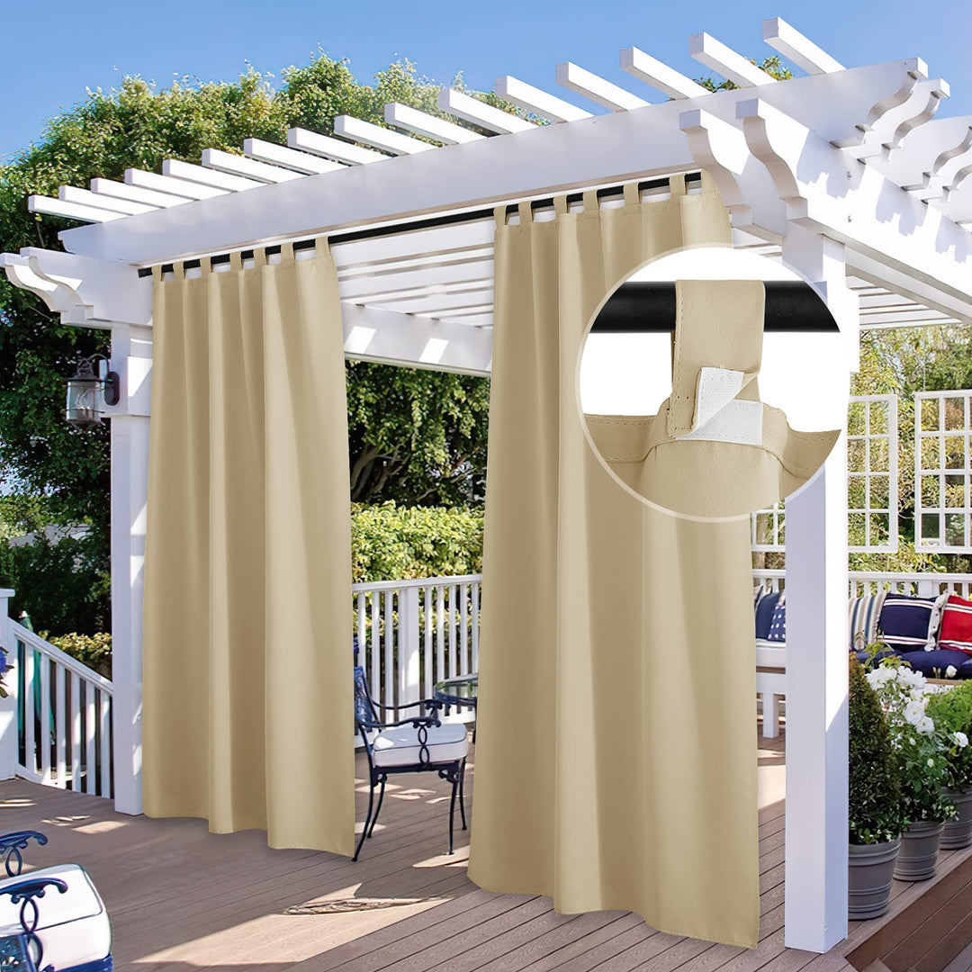 StangH 2 Paneele Outdoorvorhänge für Terrassenabstand, dicke Sonneneinstrahlung, blockierende Verdun