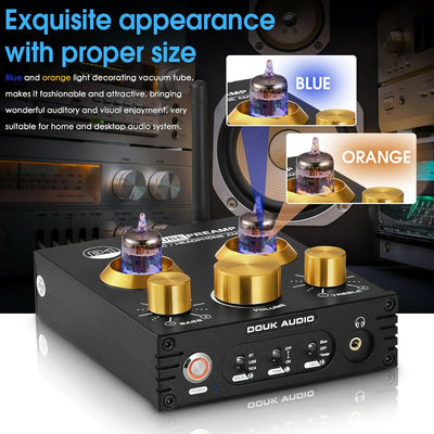 Douk Audio P1 Bluetooth 5.0 HiFi-Verstärker GE5654 Röhrenvorverstärker Valve Tube Preamp Ventil Kopf