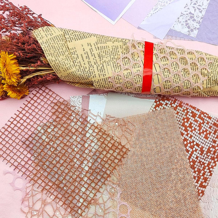 105 Blatt Scrapbook Papier Dekoratives Strukturpapier FineGood Mesh Stoff Sortiertes Set Bastelpapie
