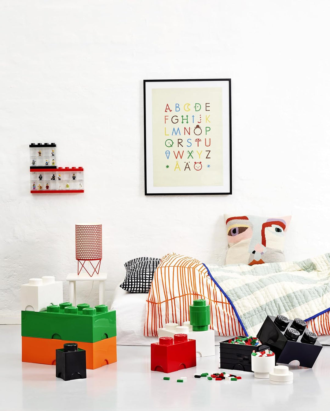 ROOM COPENHAGEN LEGO Aufbewahrungsstein, 2 Noppen, Stapelbare Aufbewahrungsbox, 2,6 l, blau Bright B
