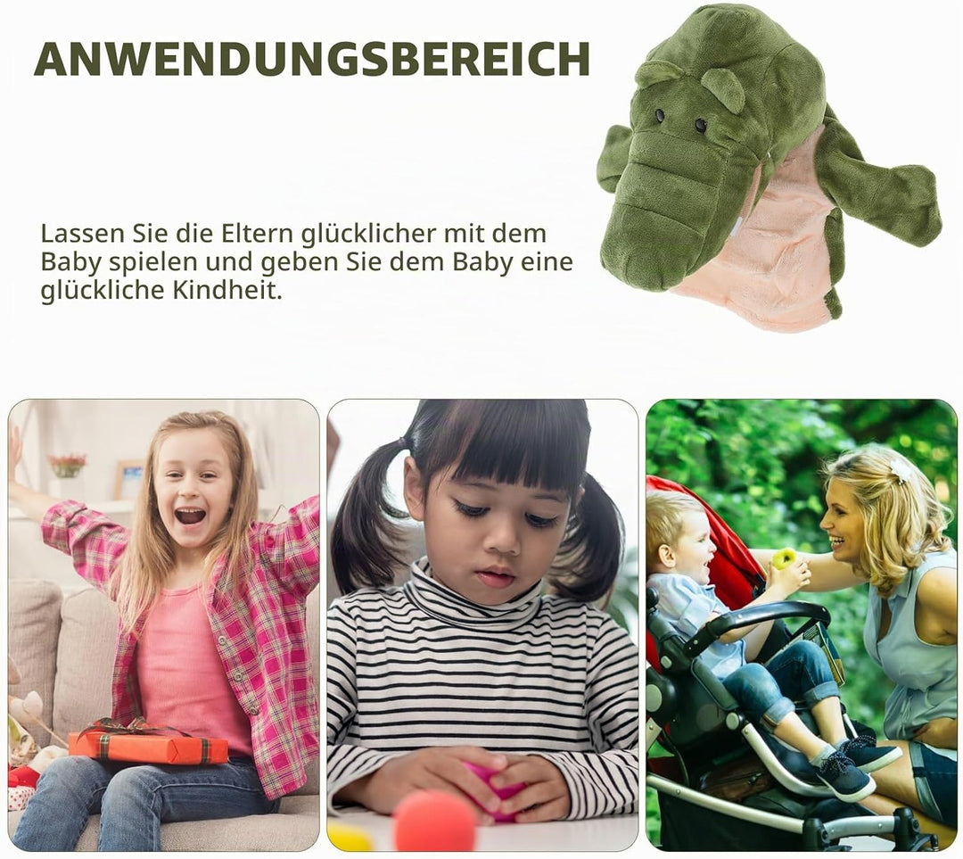 TOYANDONA Handpuppen Krokodil Plüschtier Zoo Alligatorpuppen Weiche Plüschhandpuppen Zum Geschichten