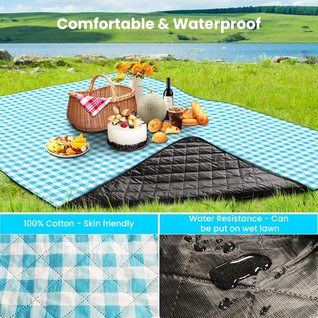Picknickdecke Stranddecke Strandmatte Wasserdicht mit Tragegriff Outdoor Stranddecke für Camping, Pi