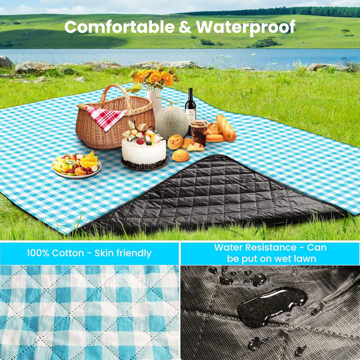 Picknickdecke Stranddecke Strandmatte Wasserdicht mit Tragegriff Outdoor Stranddecke für Camping, Pi
