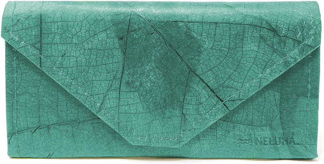 NELUHA Geldbörse Clutch aus Teak Blättern, vegan nachhaltig Leder Alternative - Portemonnaie, Geldbe