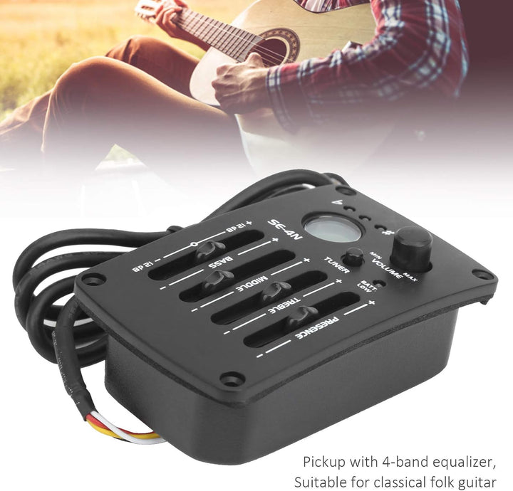 4 Band Equalizer Pickup Akustikgitarre Digital Tuner EQ SE-4N Preamp, 6,35 Mm XLR-Ausgangsbuchsen, B